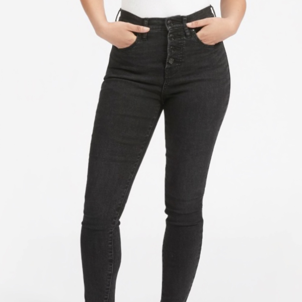 Everlane High Rise Button Fly Black Jeans 27 Reg